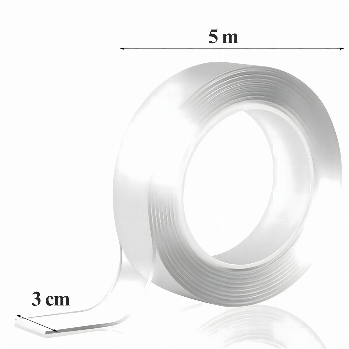 Tugev nano kahepoolselt kleepuv veekindel korduskasutatav teip 5 m x 3 cm