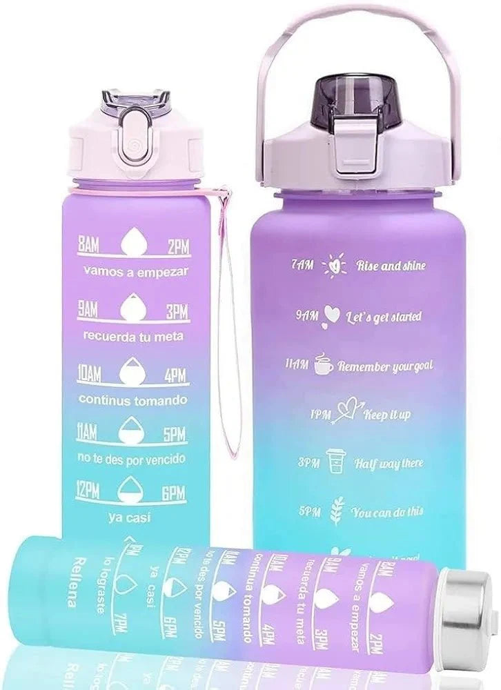 3-ühes motiveeriv veepudelite komplekt – 2L, 0.9L, 0.3L
