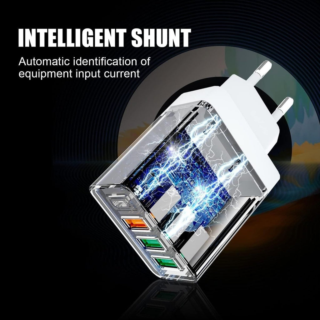 4-pordiga USB kiirlaadija 3.0 adapter