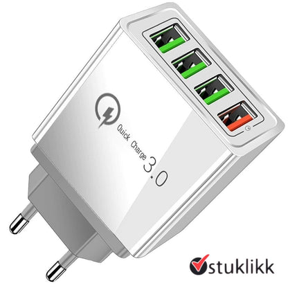 4 USB - pordiga laadimisadapter kiireks laadimiseks - Ostuklikk