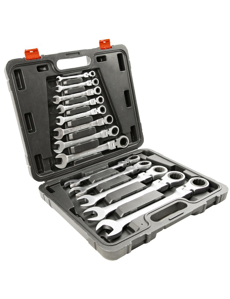 Set of 13 Combination Ratchet Wrenches 8-32mm Black