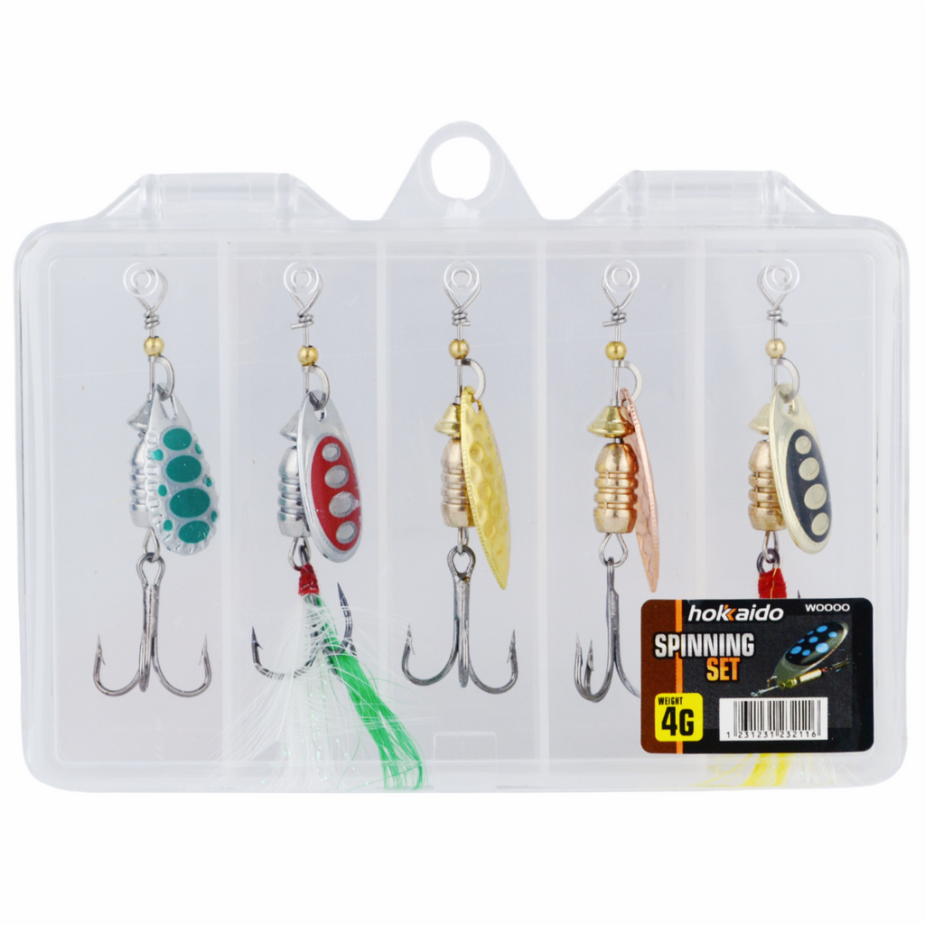 5 tk mitmevärvilised 4g Hokkaido spinninglandid karbis