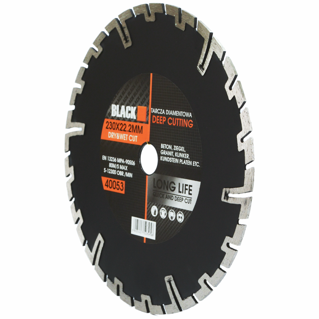 Teemantketas sügavlõikuseks betoonile, tellistele, kiviplaatidele 230mm x 22.2 Black