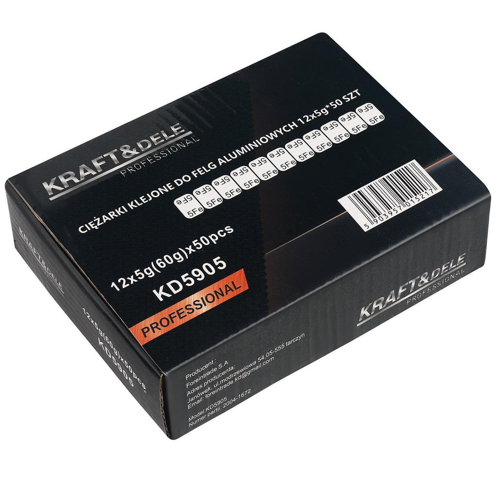 Adhesive weights for aluminum rims 12x5g 50 pcs KD5905 (D8)