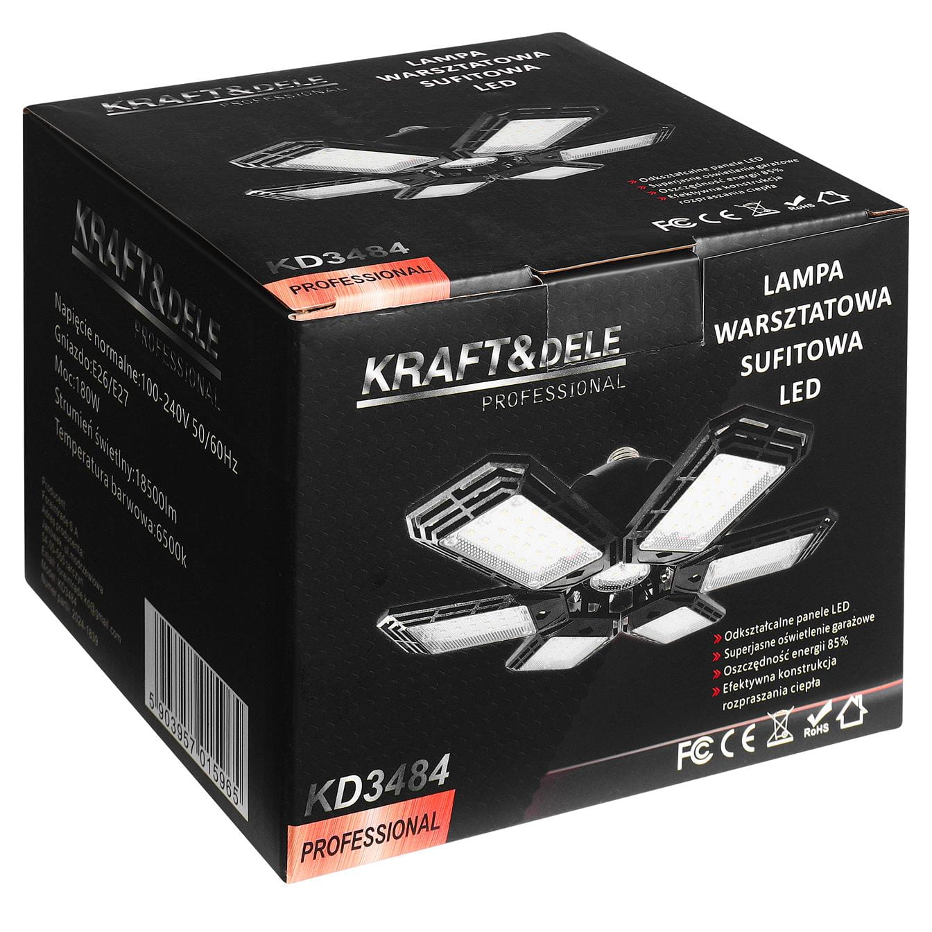 LED TÖÖKOJA LAELAMP KOKKUPANDAV 180W 18500LM KD3484