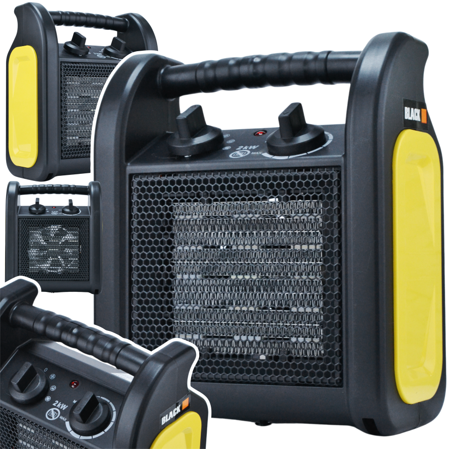 Portable Fan Heater 2000W (2 kW) Black