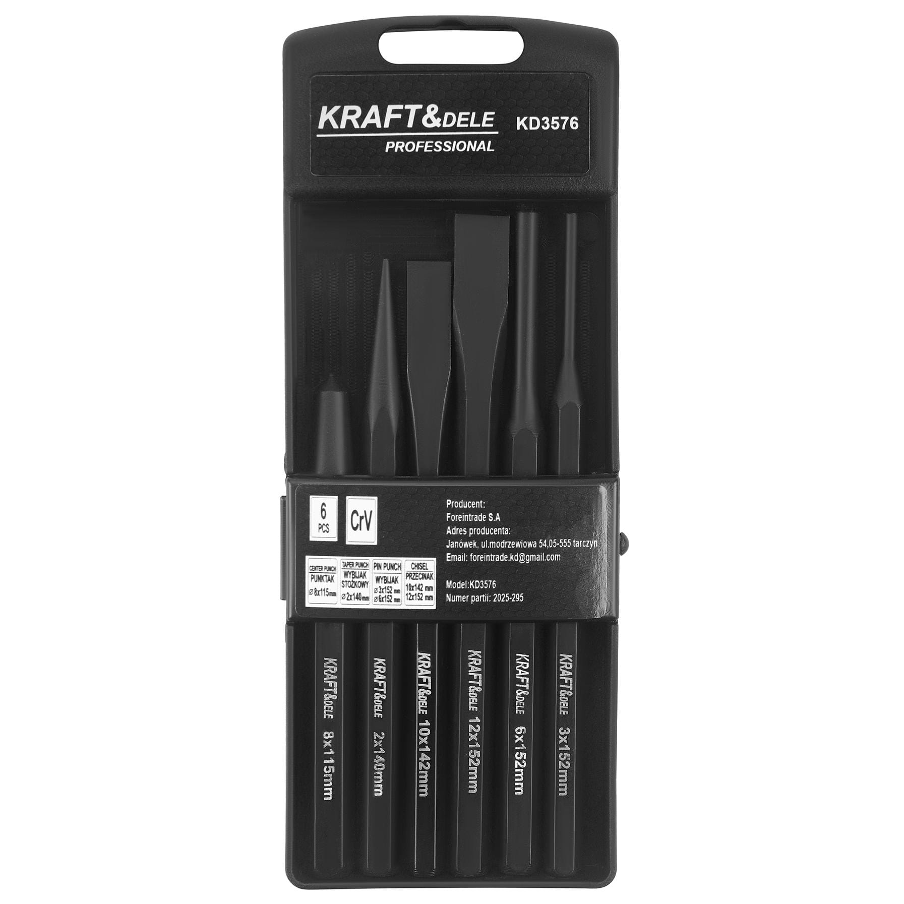 SET OF 6 PUNCHES AND CENTER PUNCHES KD3576 (VB9)