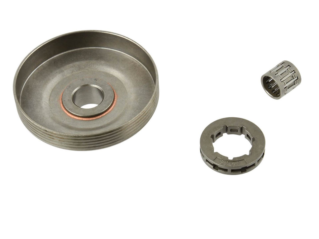 Clutch drum, rim sprocket and bearing for Partner 351