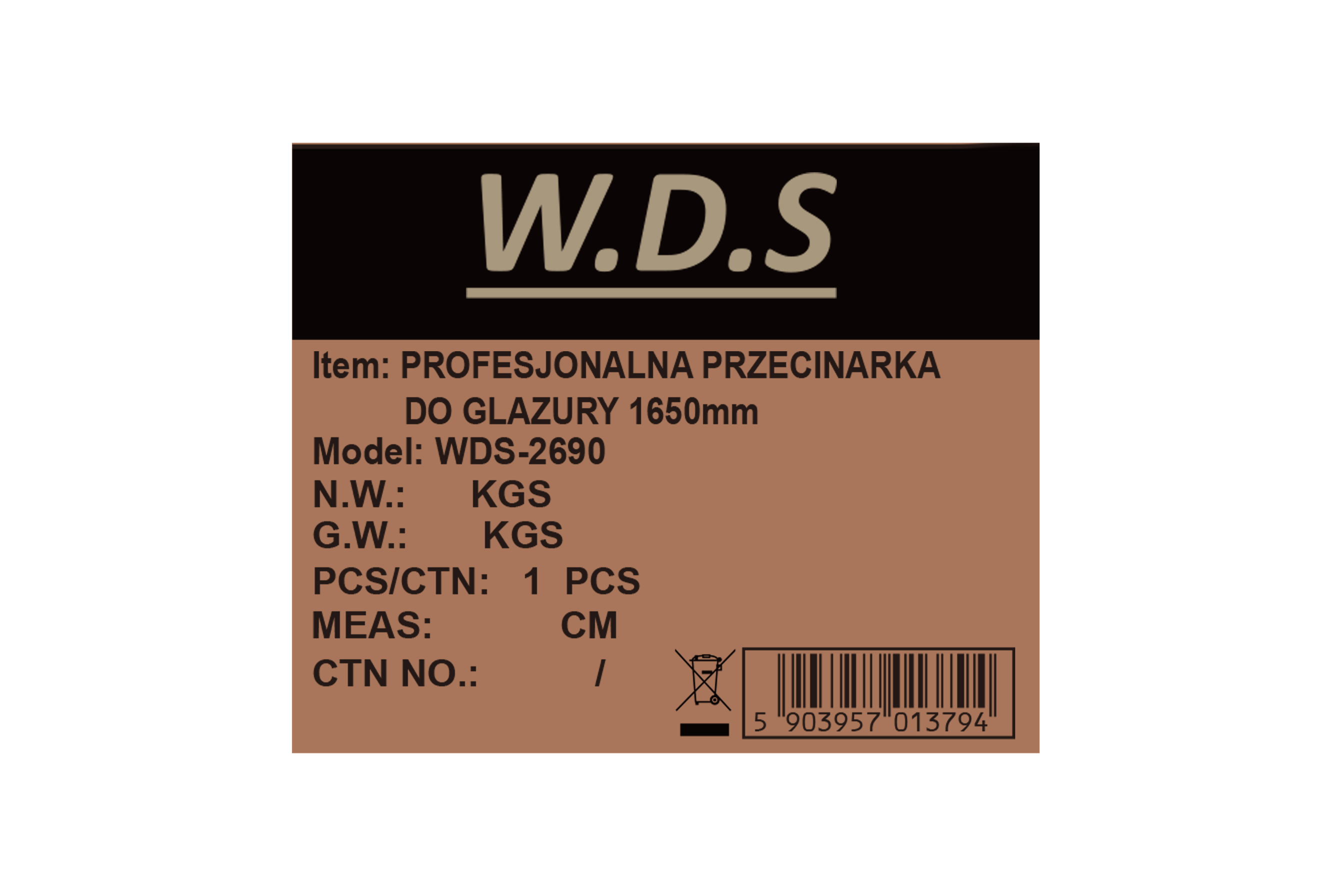 Professionaalne plaadilõikur 1650mm WDS2690
