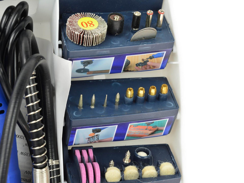 Rotary Tool with Flex Shaft and Accessories Assortment, 300 pcs