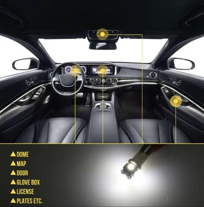 42 tk LED valgusti komplekt - T10 kupli - , lugemis - , lisentsiplaadi - ja ukselambid - Ostuklikk