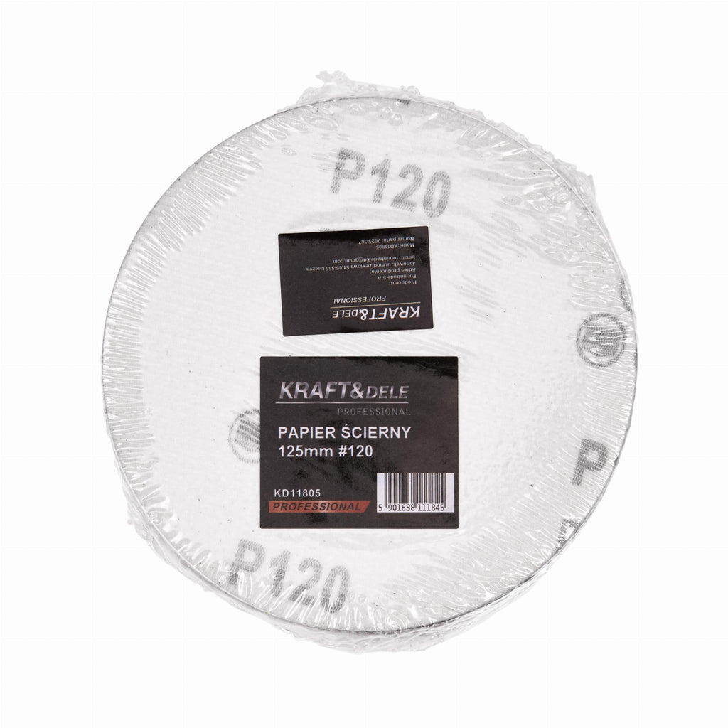 Sandpaper 50 pcs. disc 125mm P120 with hook and loop KD11805