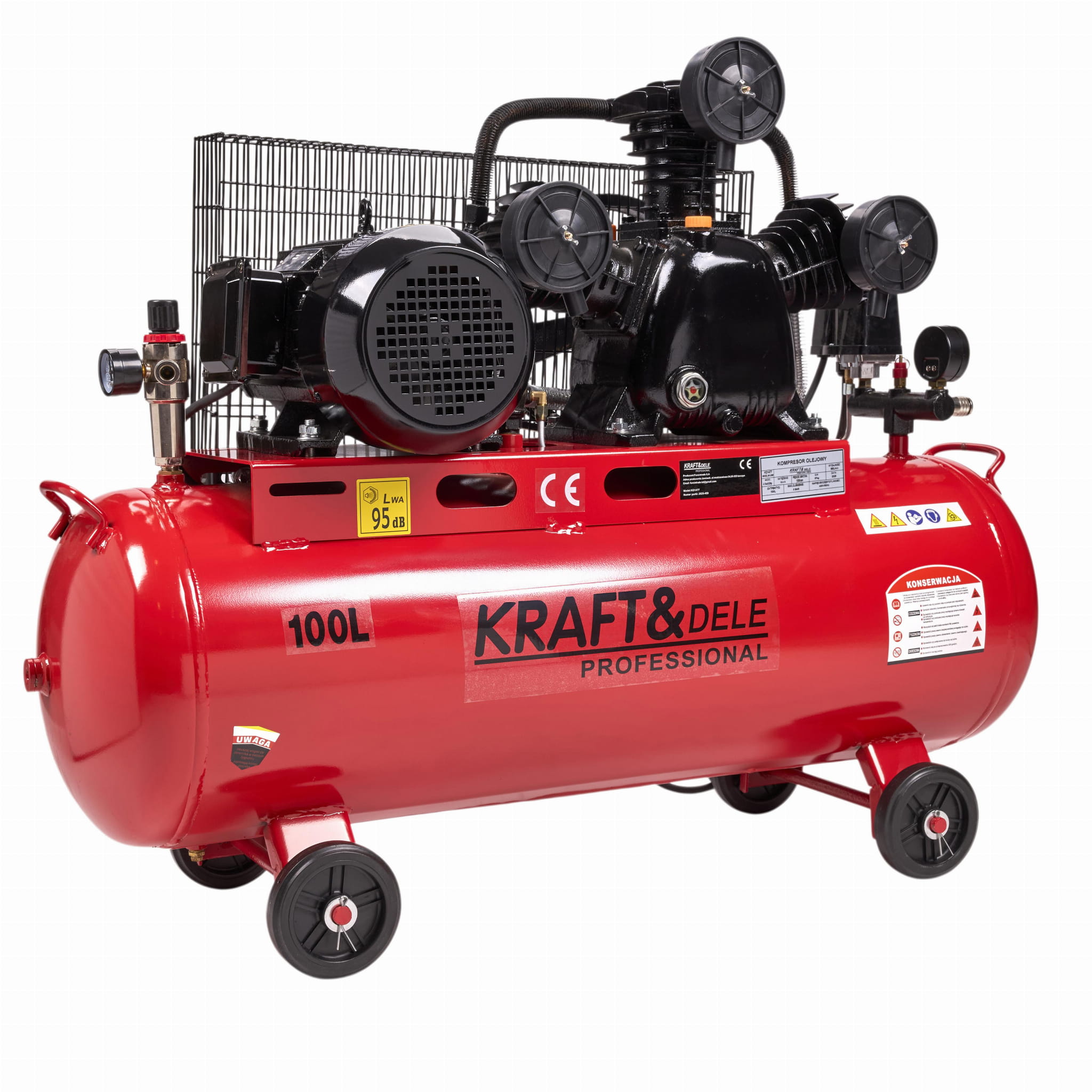 Oil Compressor 100L 3 Pistons KD1477 + Separator