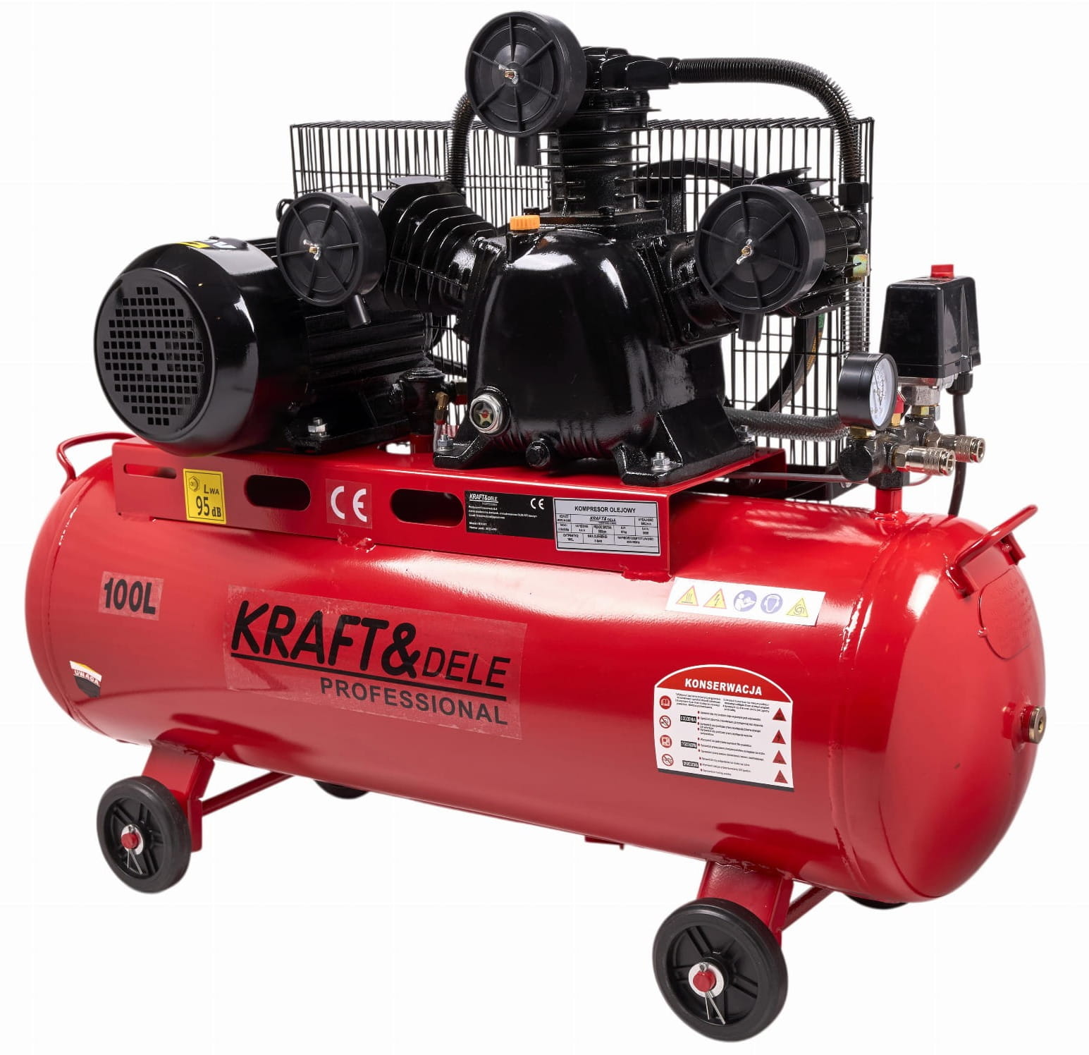 Oil Compressor 100L 3 Pistons KD1477 + Separator