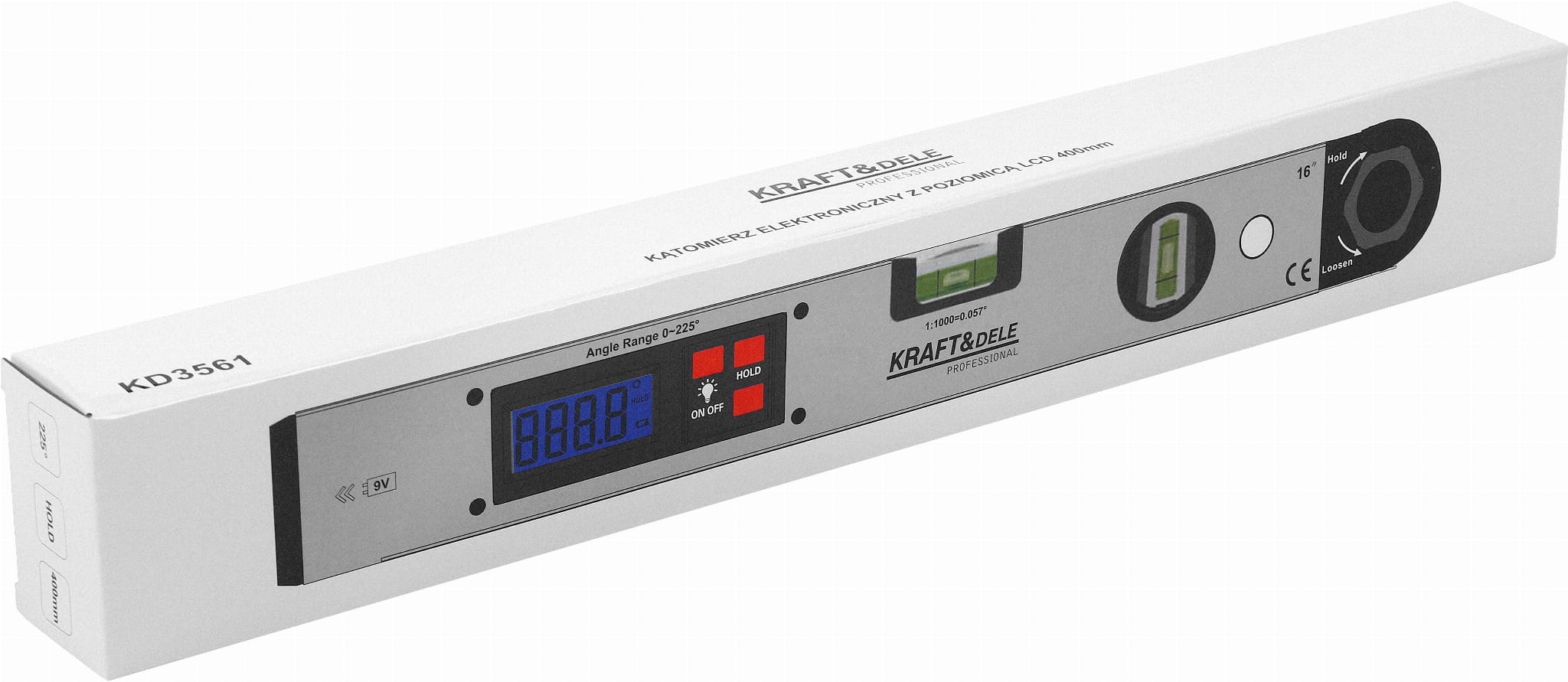 ELECTRONIC PROTRACTOR WITH LCD LEVEL 400 MM KD3561