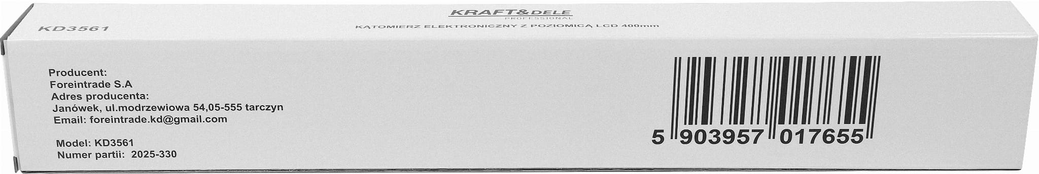 ELECTRONIC PROTRACTOR WITH LCD LEVEL 400 MM KD3561