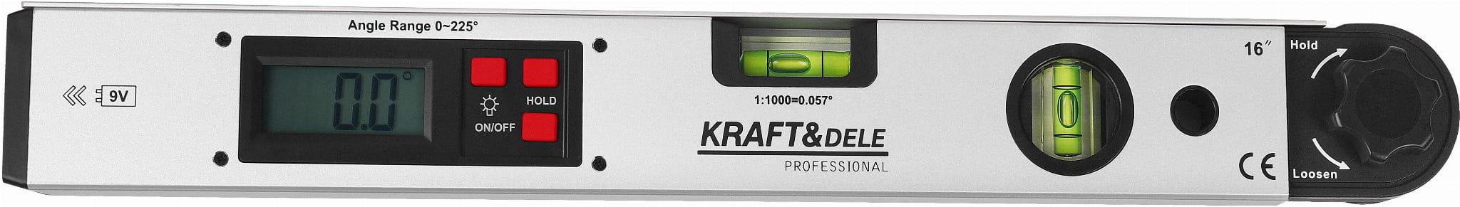 ELECTRONIC PROTRACTOR WITH LCD LEVEL 400 MM KD3561
