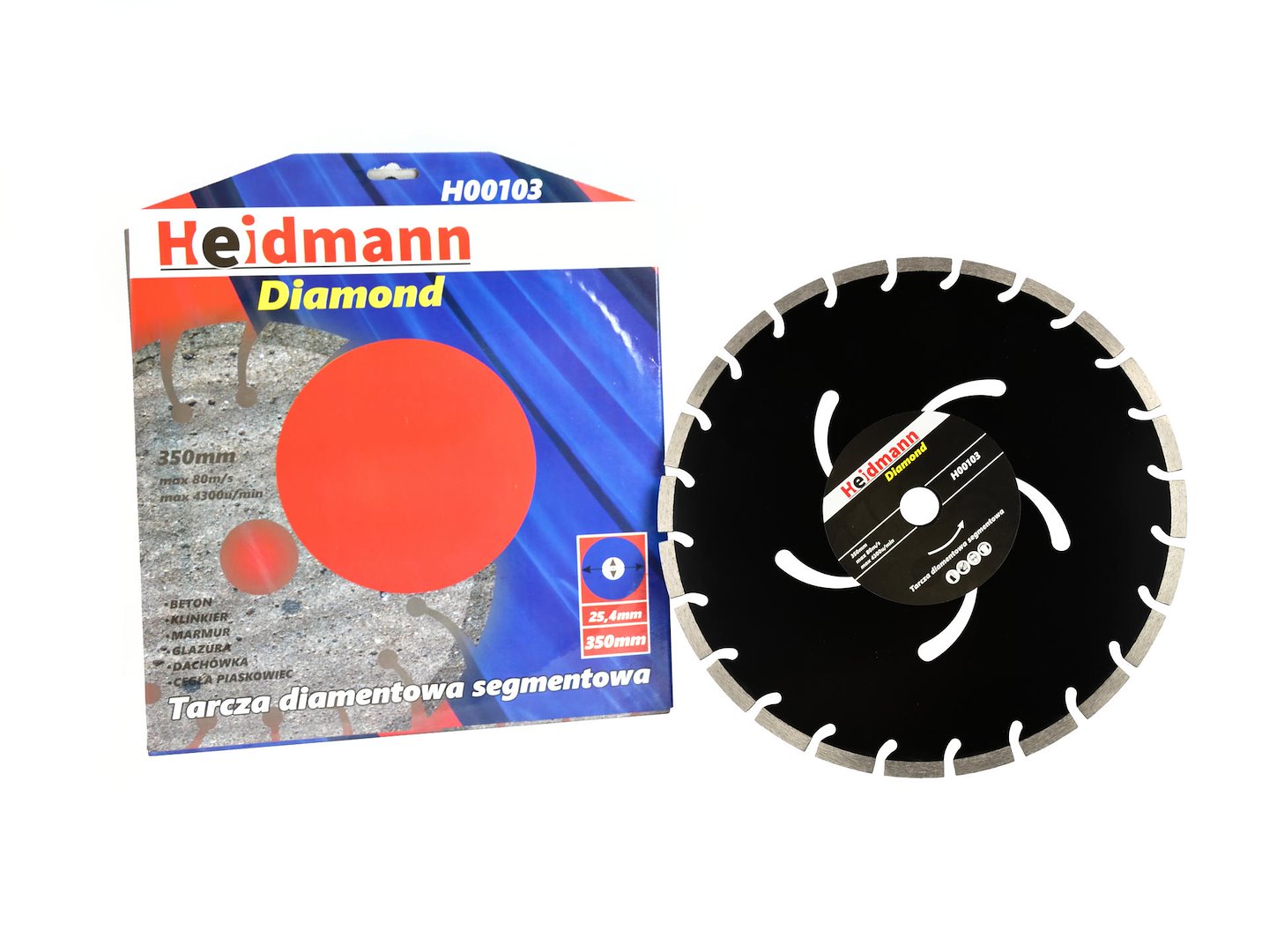 Heidmann Segmented Diamond Blade 350 x 25.4 x 10 mm (Black)