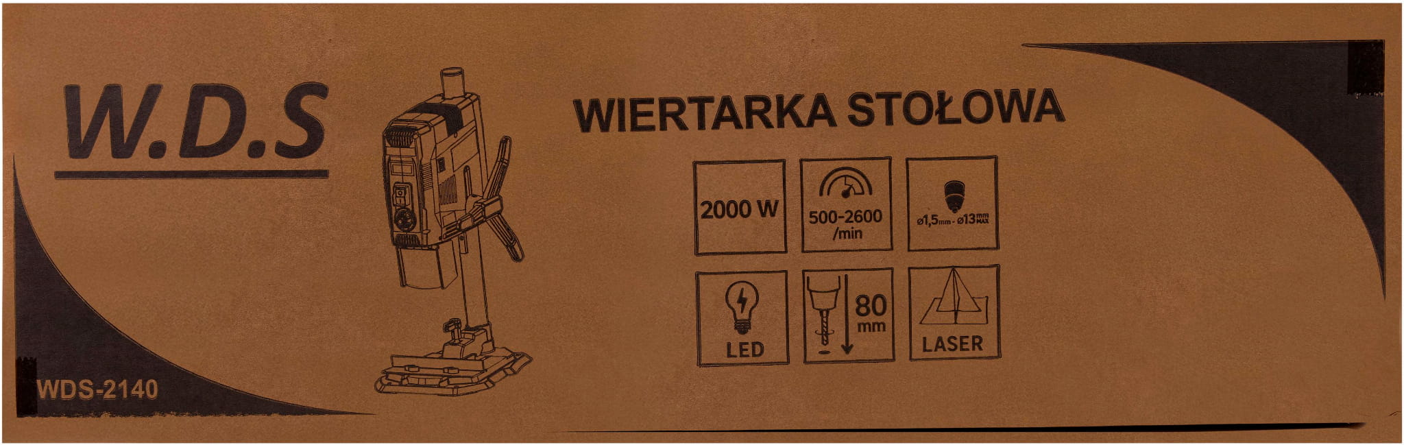 2000 W 13 mm LCD-ekraaniga pingipuurmasin WDS2140