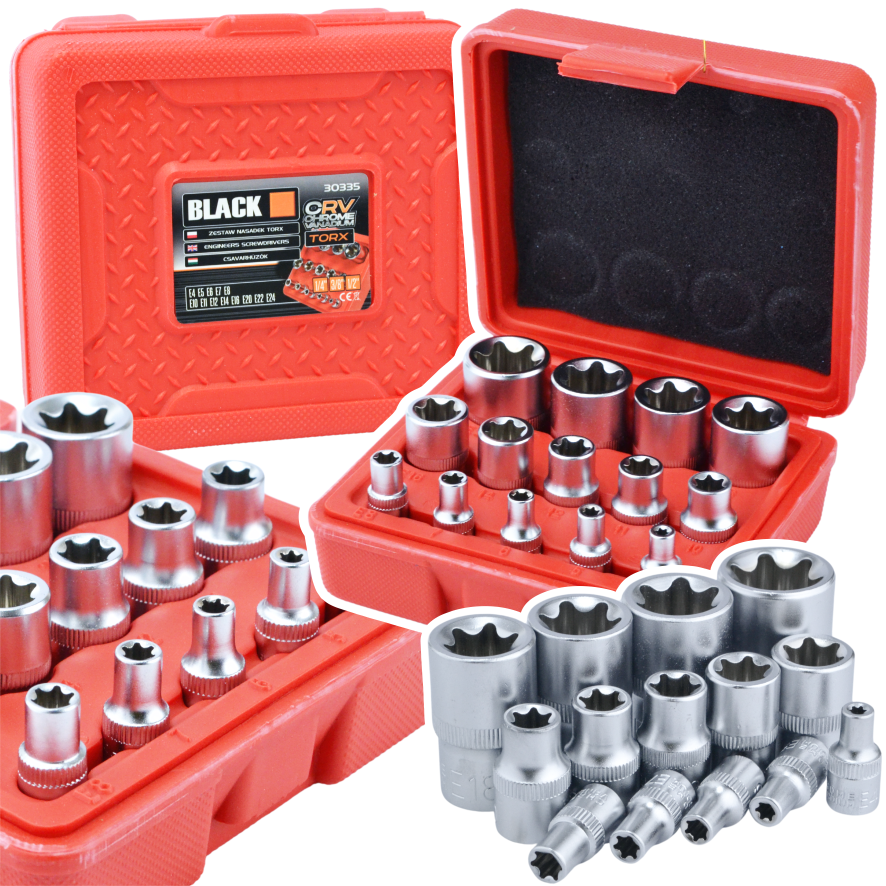 14 tk Torx sisemine padrunvõtmete komplekt E4 - E24