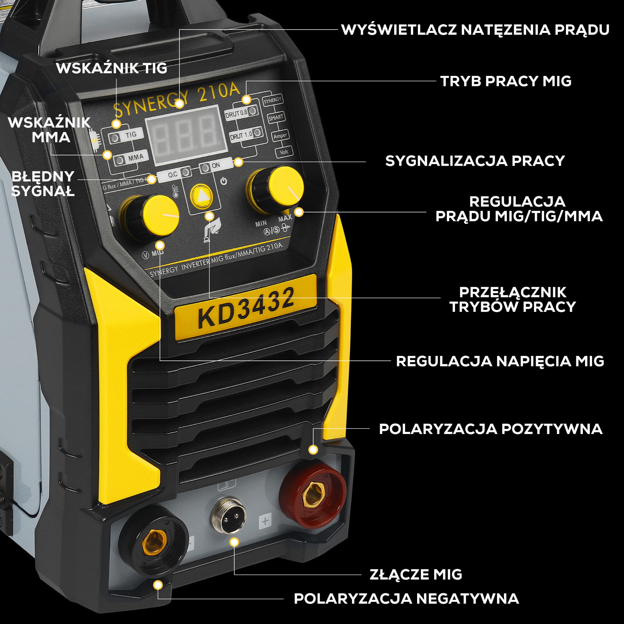 INVERTER WELDER MIG Flux MMA TigLift KD3432 (C39)