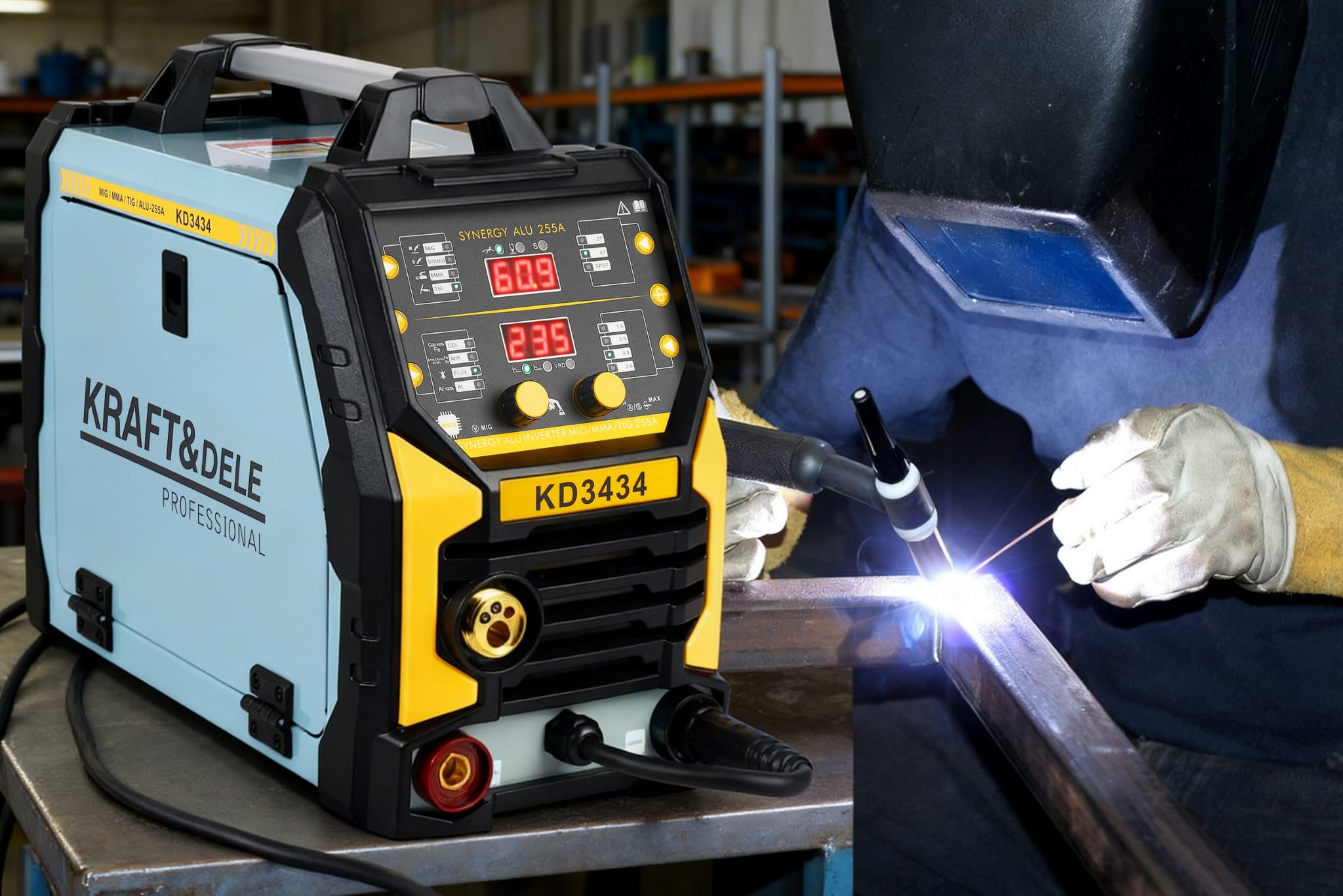Inverter welder MIG Flux MMA TigLift SYNERGIA KD3434