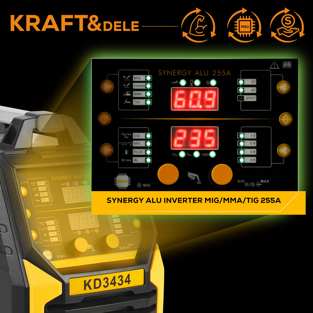 Inverter welder MIG Flux MMA TigLift SYNERGIA KD3434