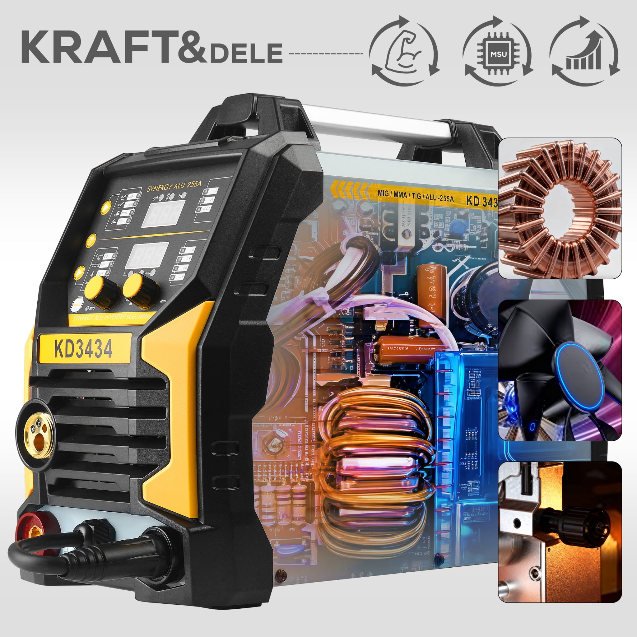 Inverter welder MIG Flux MMA TigLift SYNERGIA KD3434