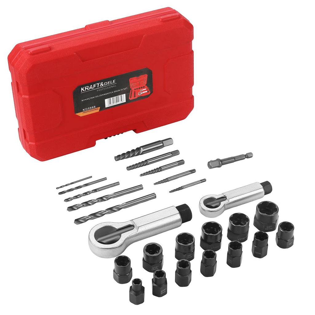 SCREW EXTRACTORS FOR STRIPPED SCREWS 26 PCS KD5988