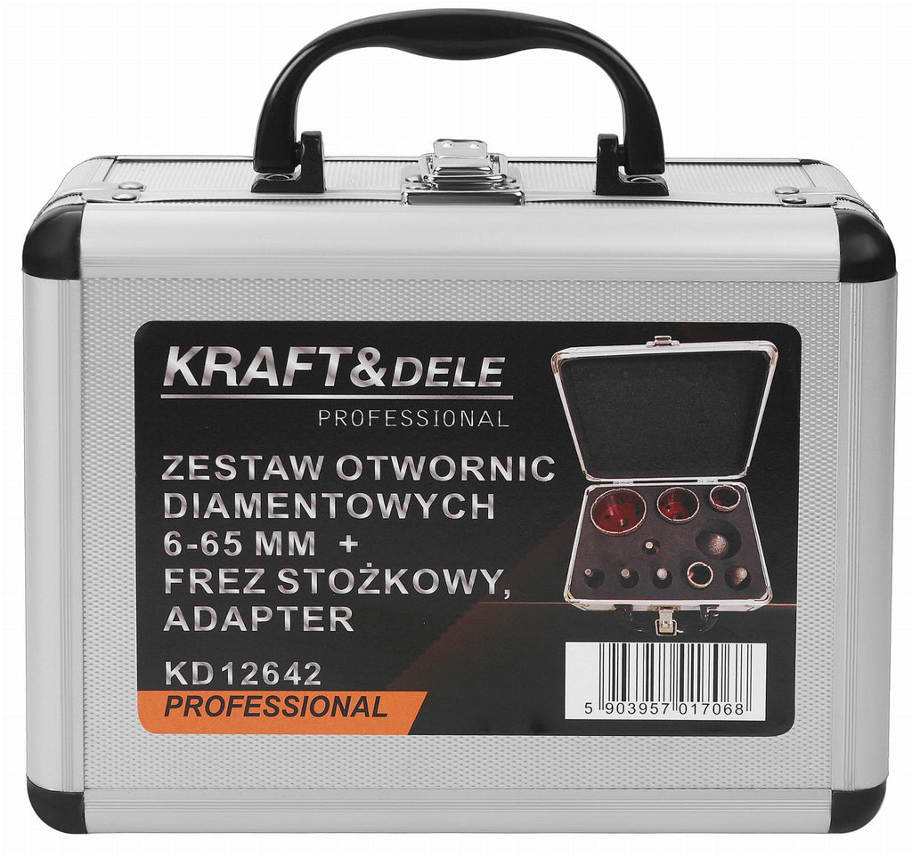 SET. DIAMOND HOLE SAWS + CONICAL MILL KD12642 (C7)