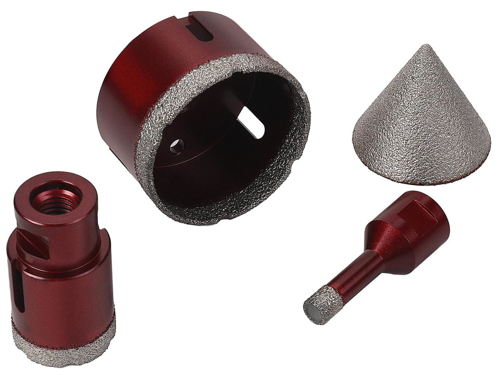SET. DIAMOND HOLE SAWS + CONICAL MILL KD12642 (C7)