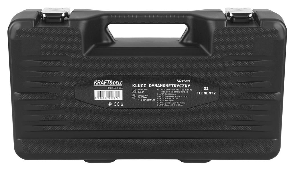 TORQUE WRENCH 1/4" 5–25Nm SET 32pcs KD11394