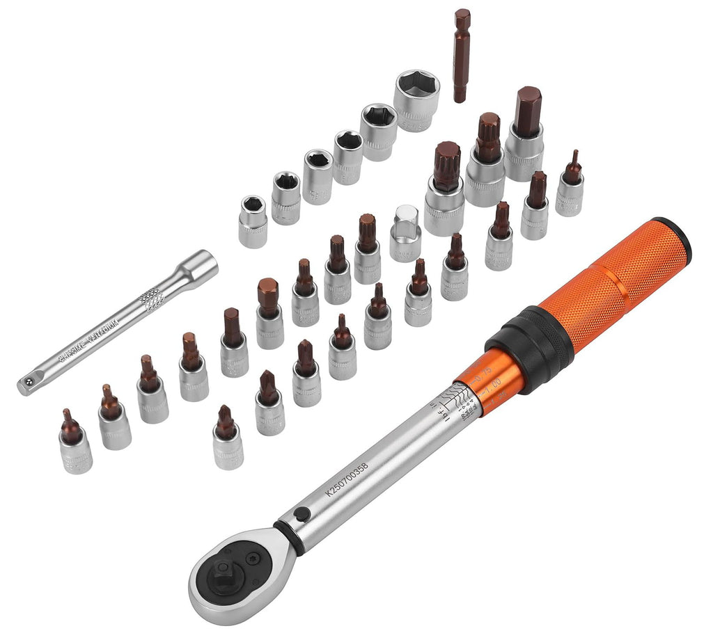 TORQUE WRENCH 1/4" 5–25Nm SET 32pcs KD11394
