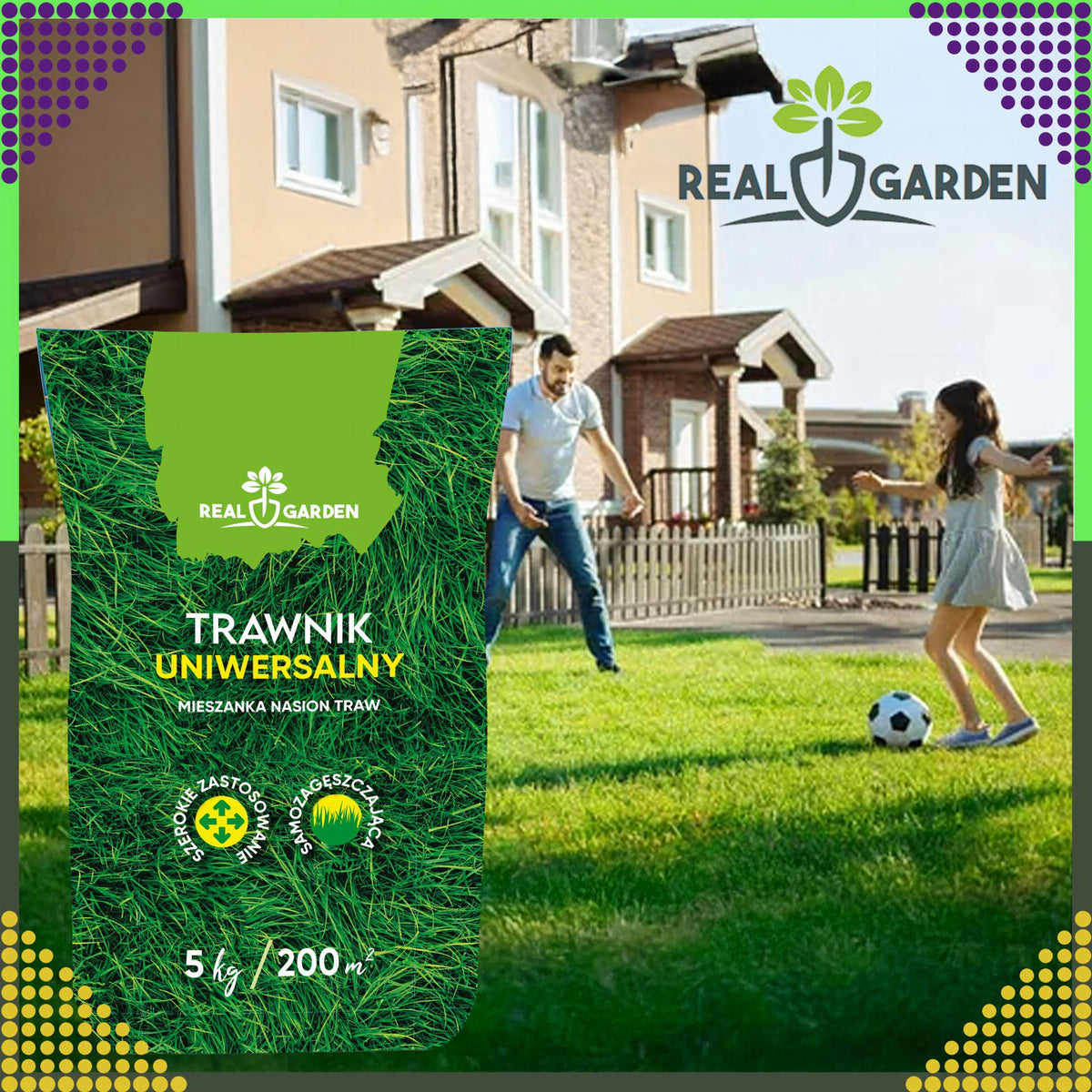 Universaalne tihe ja vastupidav muruseemnesegu 5 kg 200 m² jaoks ROL-019REALGARDEN