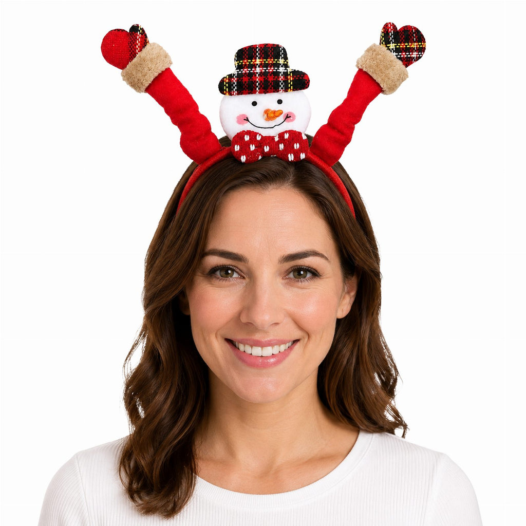 Christmas Headband with Movable Snowman Arms