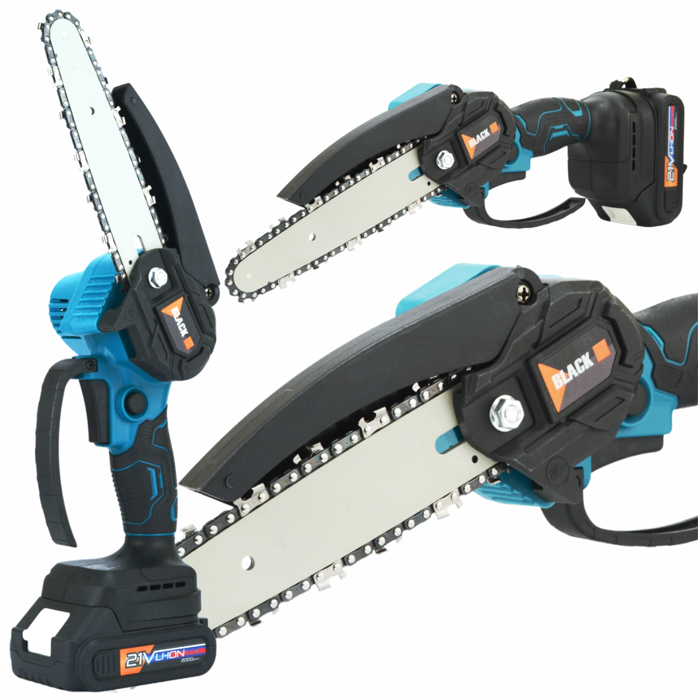 Mega komplekt 2-ühes saag ja oksalõikur 2 m pikendusega, 21V aku, 2 tk laadija, Black