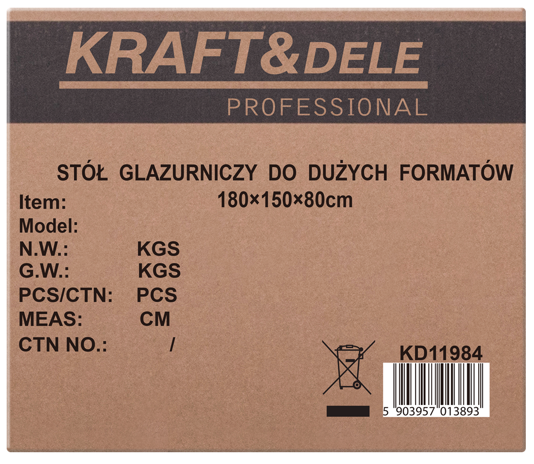 Tiling table 180 x 150 x 80cm KD11984