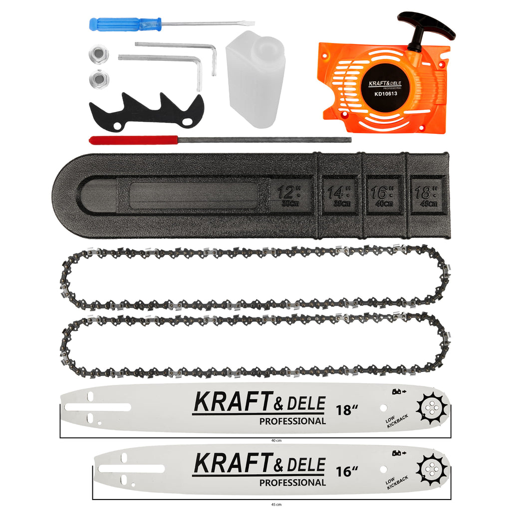 Gasoline chainsaw 5.9HP / 16" / 18" + Accessories KD10613