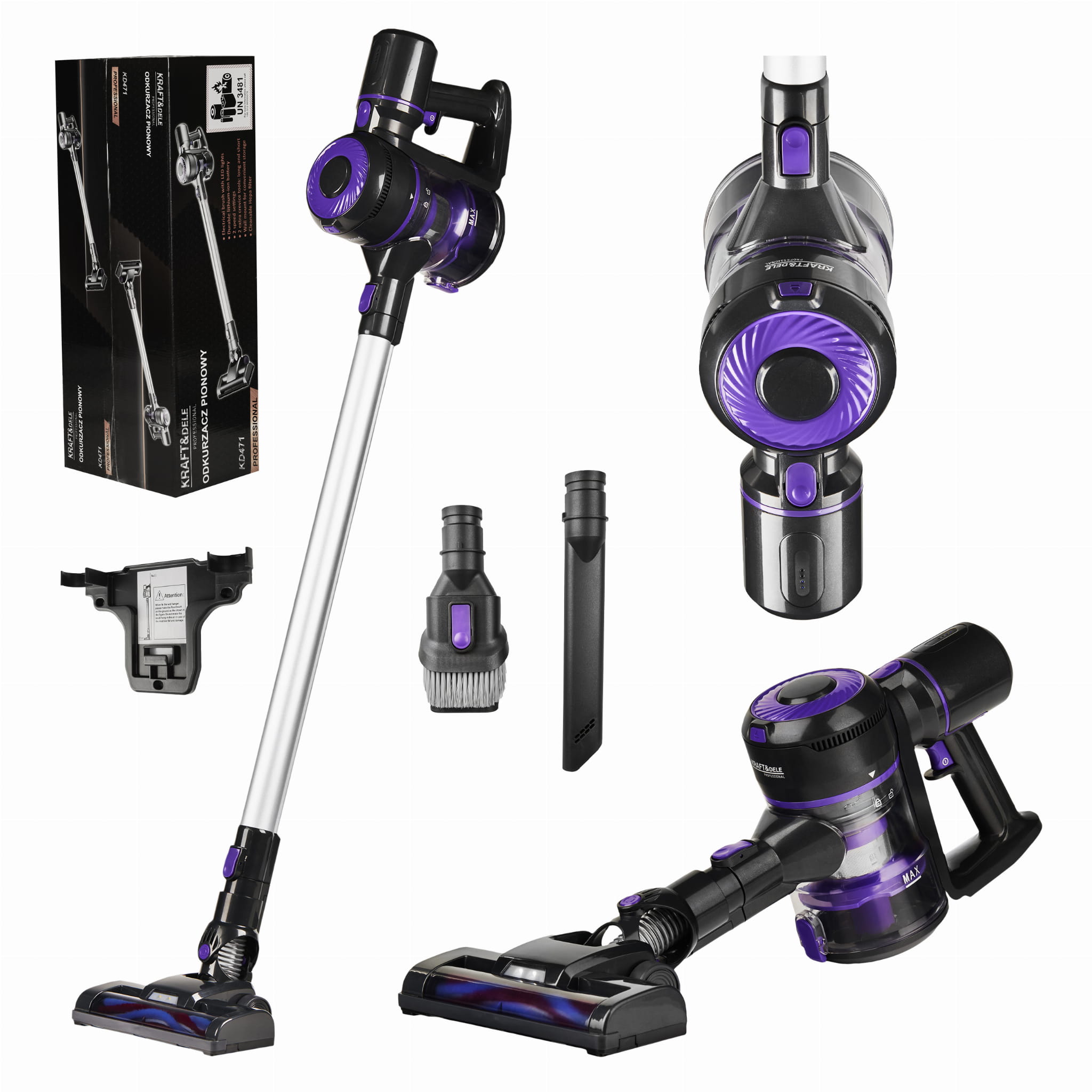 CORDLESS UPRIGHT VACUUM CLEANER 0.8L KD471