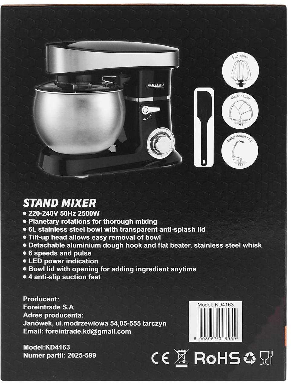 PLANETARY MIXER 6L 2500W KD4163