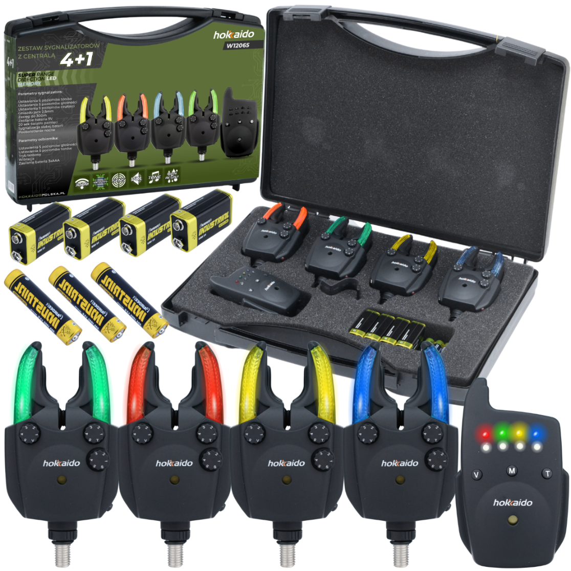 Hokkaido kalastusandurite komplekt 4+1 juhtpuldiga, öörežiimi ja mäluga