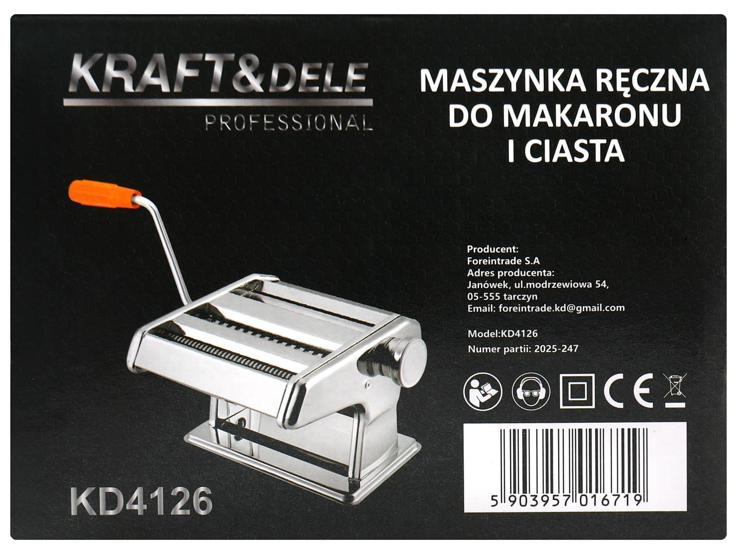 Käsitsi pasta- ja tainamasin KD4126