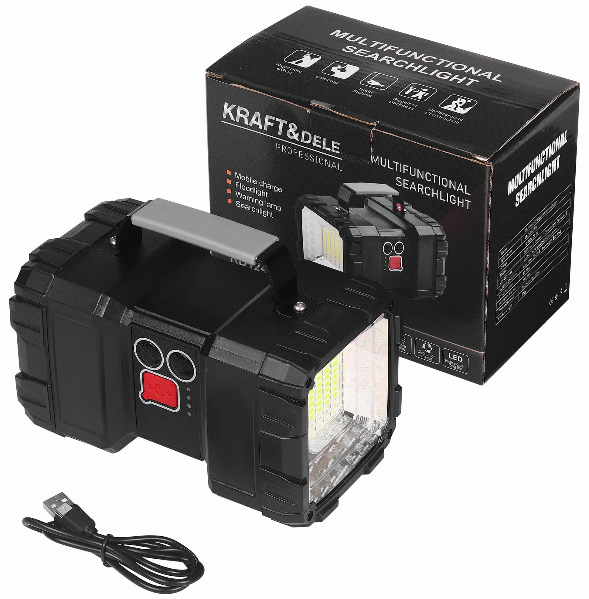 Laetav LED taskulamp akupangaga KD1249