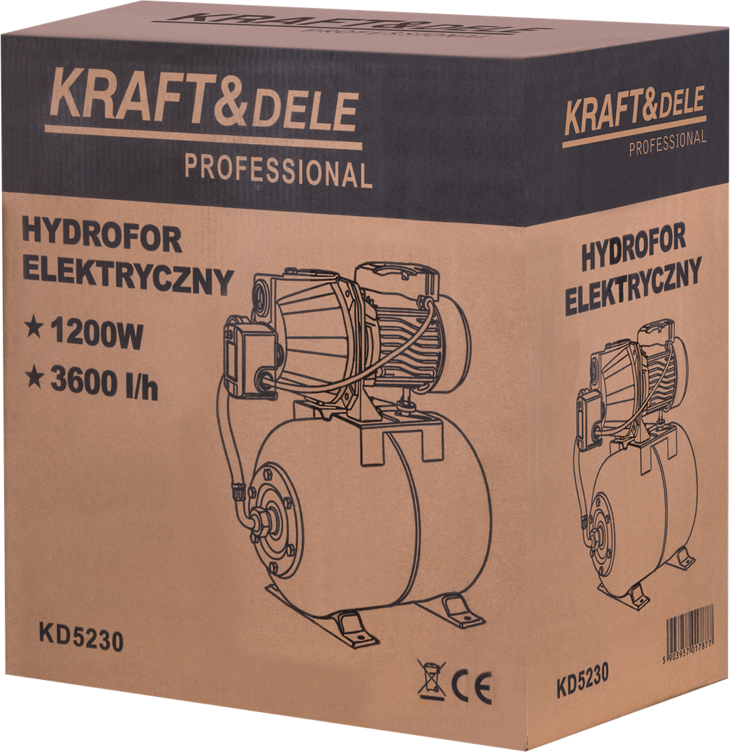 Hüdrofoor 1200W 3600L/h paak 24L KD5230