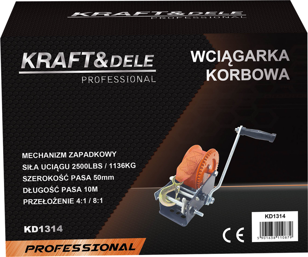 Belt hand winch 2500Ibs KD1314