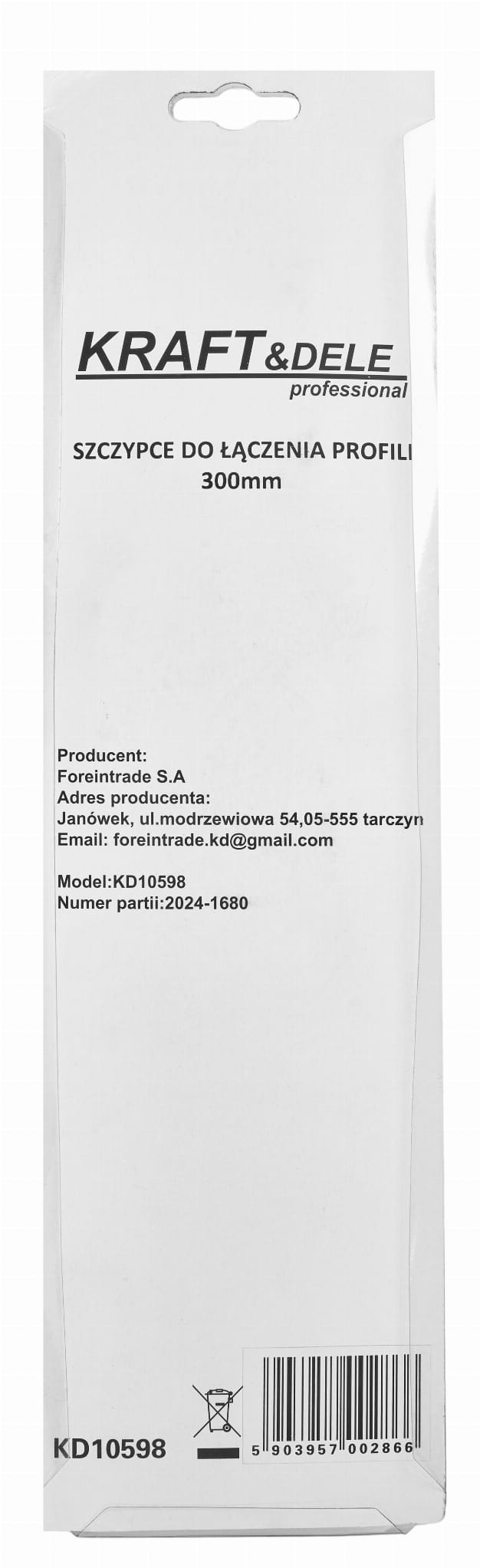 Profiilide ühendustangid 300mm KD10598 (VD6)