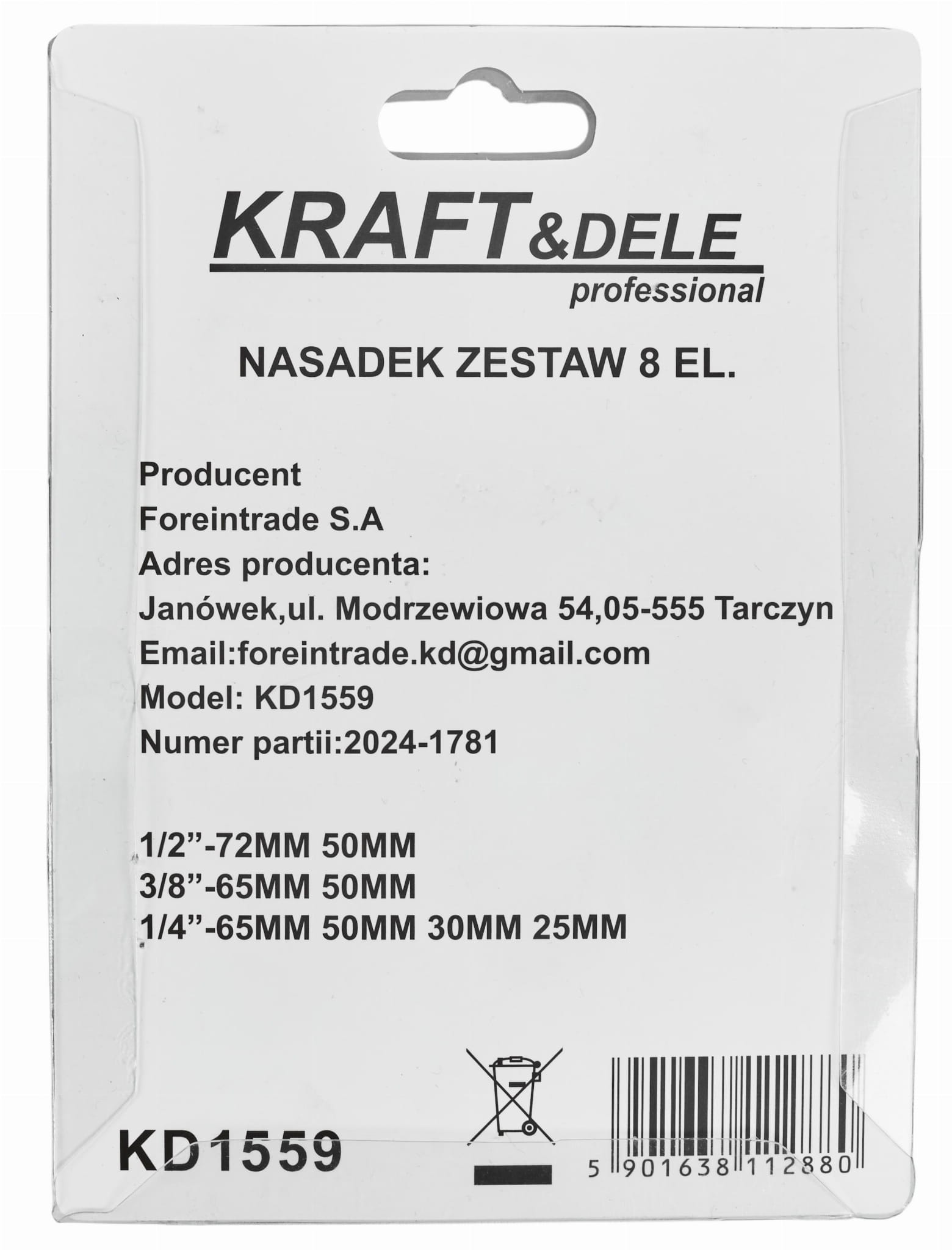 Adapterid pistikupesadele 8 tk. KD1559 (VB10)
