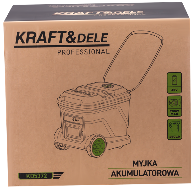 Juhtmevaba pesur 20L paagiga 700W 42V 3000mAh 200bar 260l/h KD5372