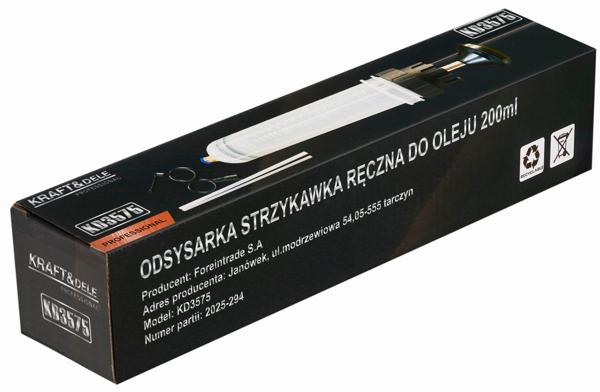 Manual syringe aspirator 200 ml KD3575 (A33)