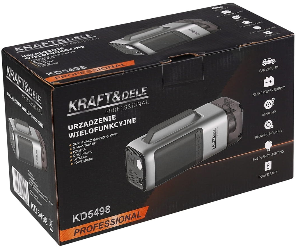 MULTIFUNKTSIONAALNE SEADE TOLMUIMEJA / KÄIVITUSABI / PUMP / PUHUR / TASKULAMP / AKUPANK KD5498